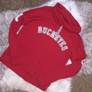 PINK cowl neck OSU sweatshirt